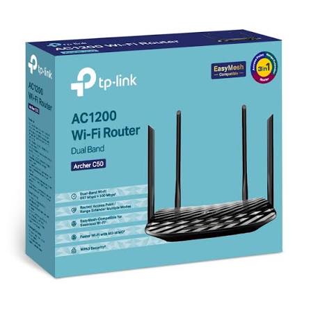 TP-Link Archer C50 AC1200 Mbps Ethernet Dual-Band White Wi-Fi Router